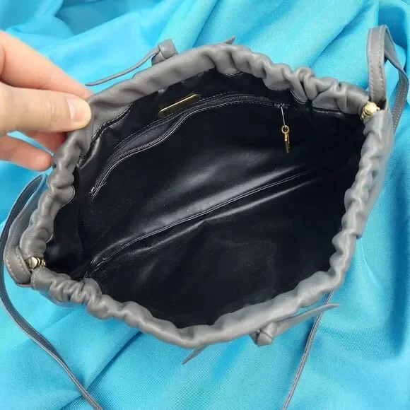 🔹️Anne Klein Gray Leather Clutch Purse - Picture 8 of 12